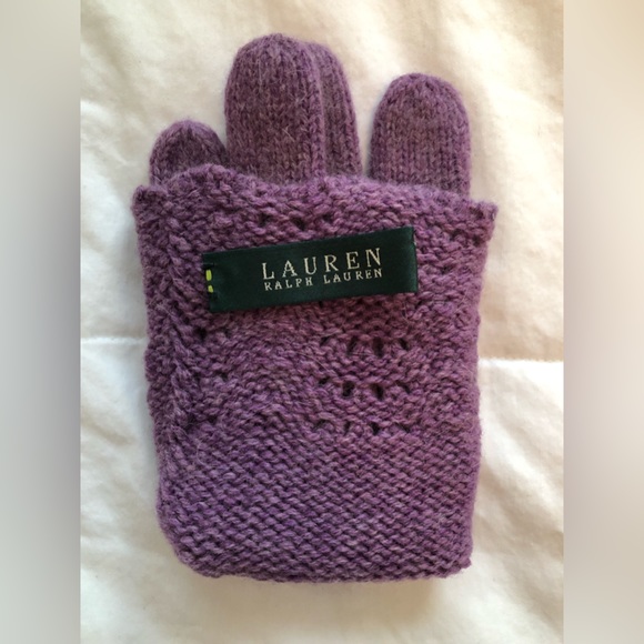 Ralph Lauren purple wool gloves - Picture 2 of 9